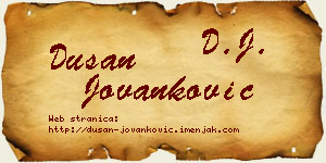 Dušan Jovanković vizit kartica